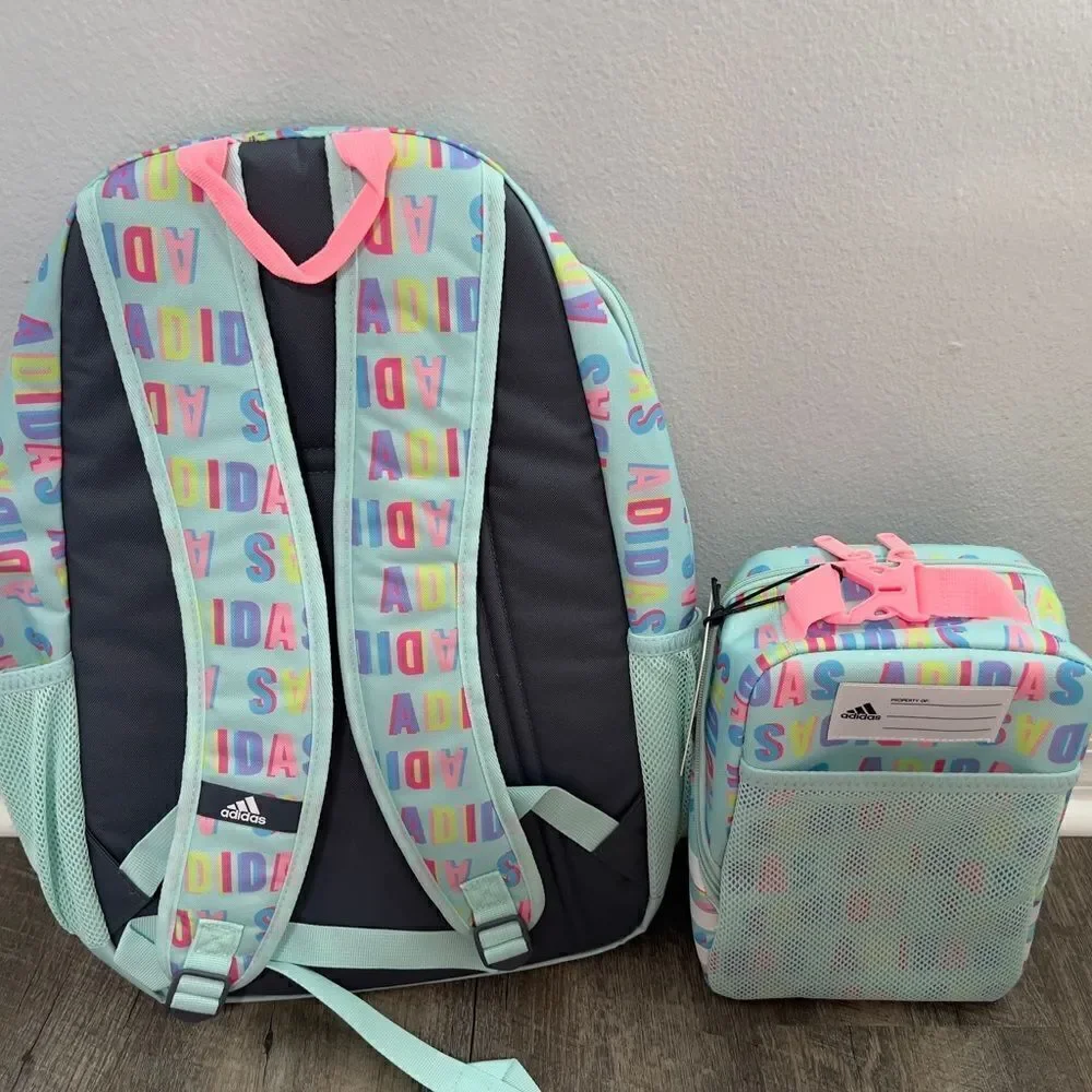 Adidas Foundations 6 Backpack and Adidas Santiago 3 Lunch Bag Set - Picture 10 of 12
